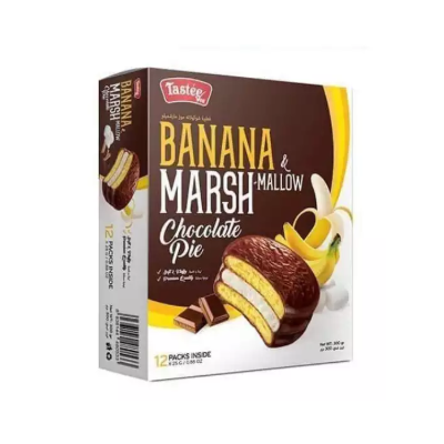 Tastee Banana Marshmallow Choco Pie [EXTRA DISCOUNT!!] - 300gm (25gm x 12 packs)